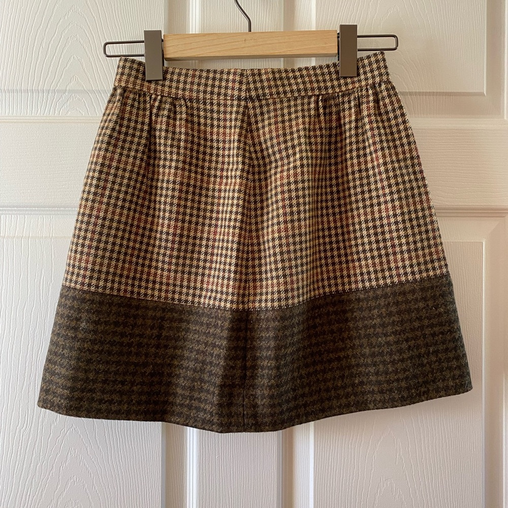 J. Crew lambs wool herringbone mini skirt